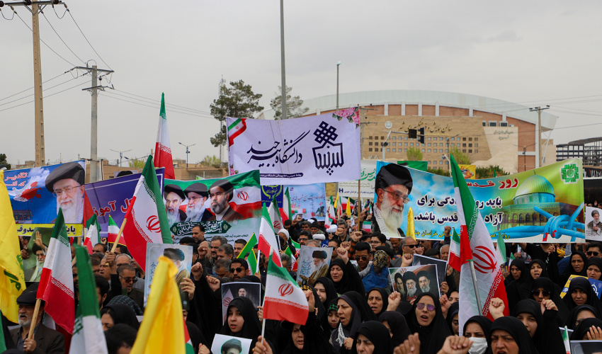 حضور پرشور دانشگاهیان بیرجند در راهپیمایی روز قدس